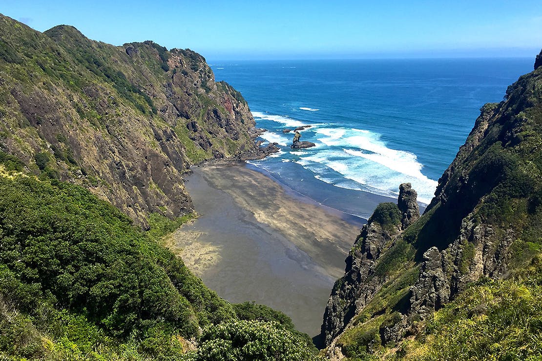 Mercer Bay from the top of the Ahu Ahu track.